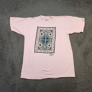Vintage Taos Shirt Mens Large Southwest Geometric Graphic Tee Cal Cru USA 90s